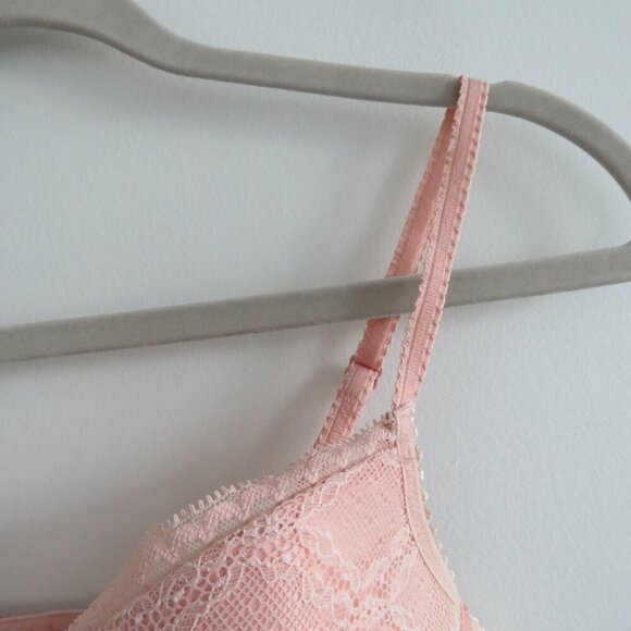 PASSIONATA BY CHANTELLE Let's Play Push-Up T-Shirt Underwire Bra Blush Pink Lace - Picture 3 of 15